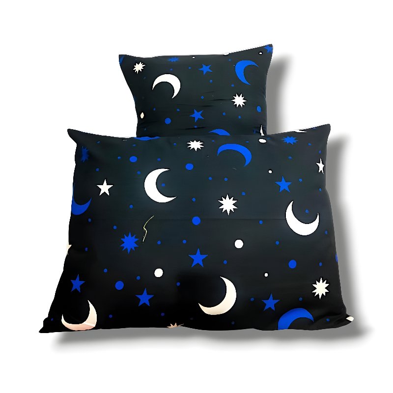 isi 6pcs SARUNG BANTAL & SARUNG GULING MOTIF BULAN BINTANG bahan polymicro tidak pudar