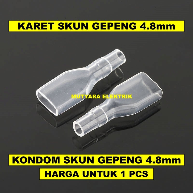 Kondom Skun Gepeng 4.8 mm/ Pelindung Skun Karet Skun/ Karet Insulator Skun 4.8mm/ Cover Skun Female 