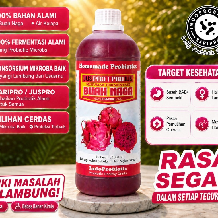 IndoProbiotik | Juspro | Jus Probiotik | Minuman Probiotik | Minuman Fermentasi | Promic Buah Naga |