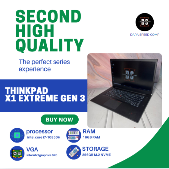 THINKPAD X1 EXTREME GEN 3 CORE I7-10850H / 64GB RAM / 1TB NVME / FHD IPS