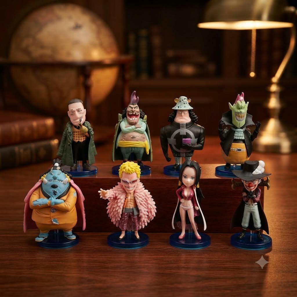 Action Figure One piece WCF Boa Mihawk Jinbei Kuma Set isi 8pcs