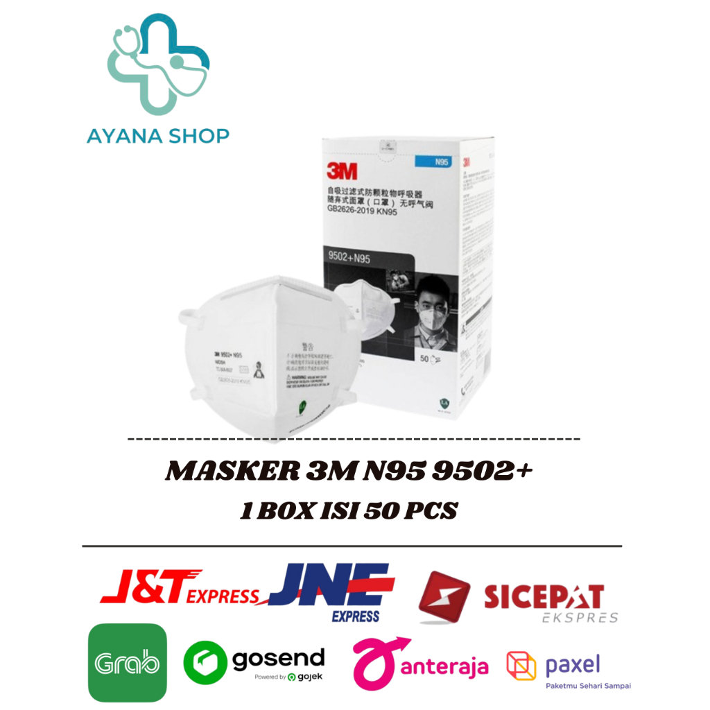 Masker 3M N95 9502+ isi 50