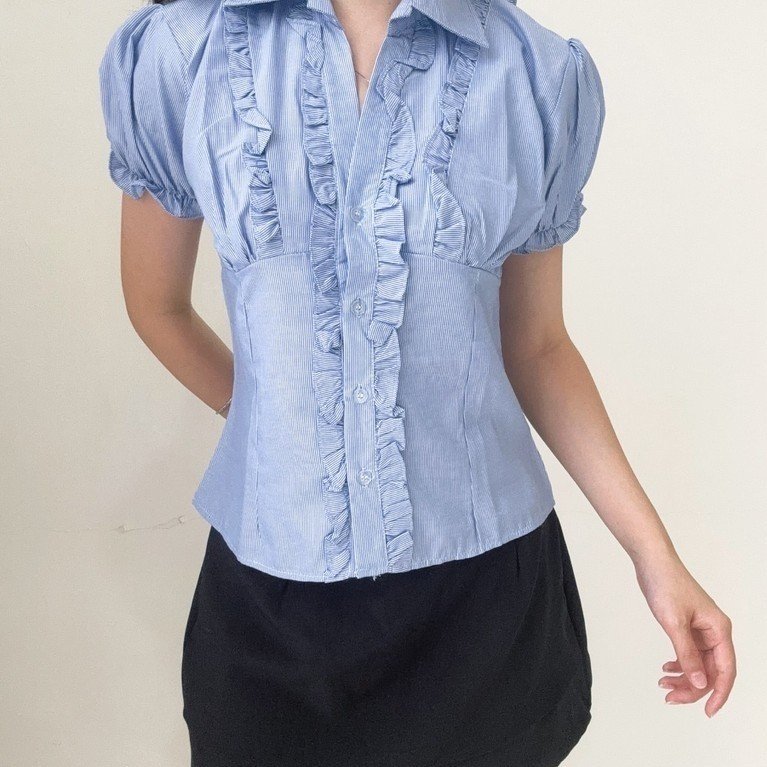 BY.LOOKATME — Aira Top / Ruffle Blouse  /Lengan Pendek