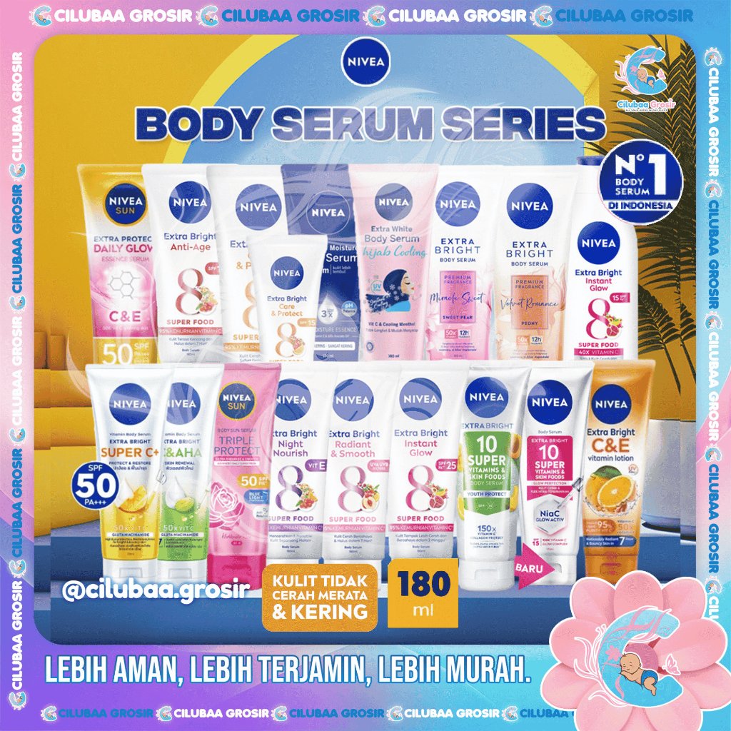 NIVEA Body Serum Extra White || Care and Protect 70ml 180ml || Night || Radiant || Instant Glow || H