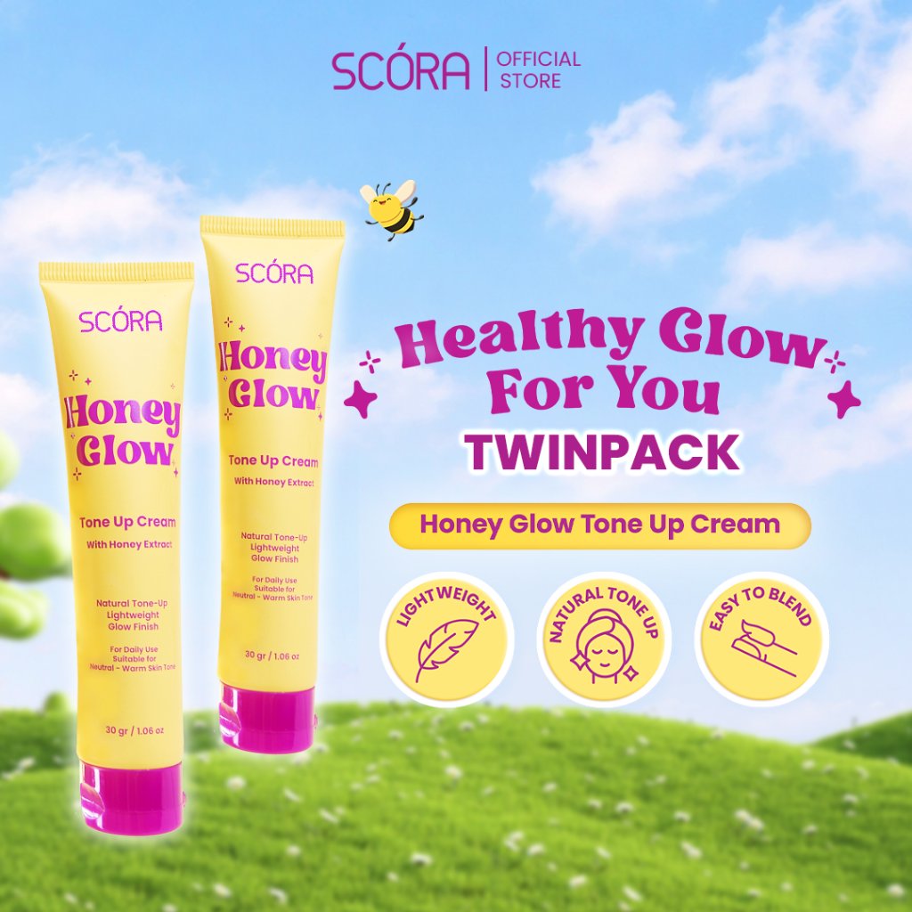 SCORA Honey Glow Tone Up Cream 30 Gr [TWINPACK]