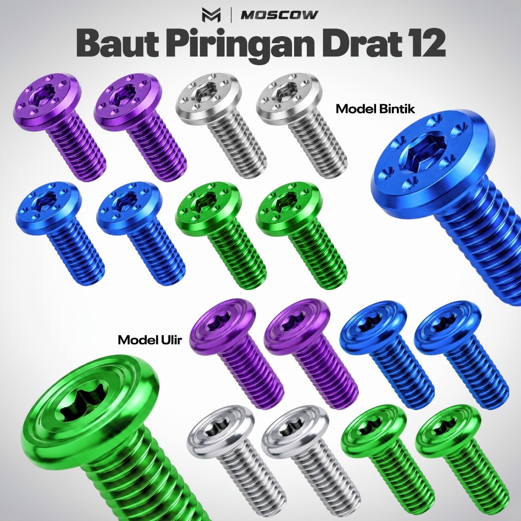 BAUT PROBOLT PIRINGAN STAINLESS HONDA YAMAHA SUZUKI KAWASAKI UNIVERSAL HARGA 1 BIJI DRAT 12 M8 X 20M
