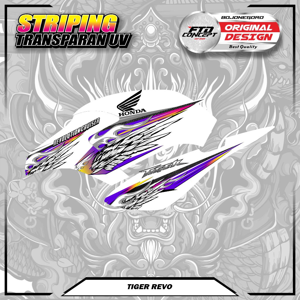 stricker striping transparan uv tiger revo 2008 simple elegant tidak pudar berkualitas max decal