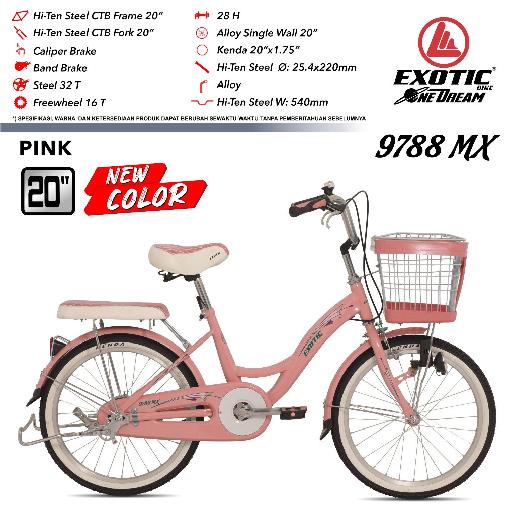 Sepeda mini 20 inch EXOTIC 9788 MX SEPEDA KERANJANG 20 IN EXOTIC 9788 MX