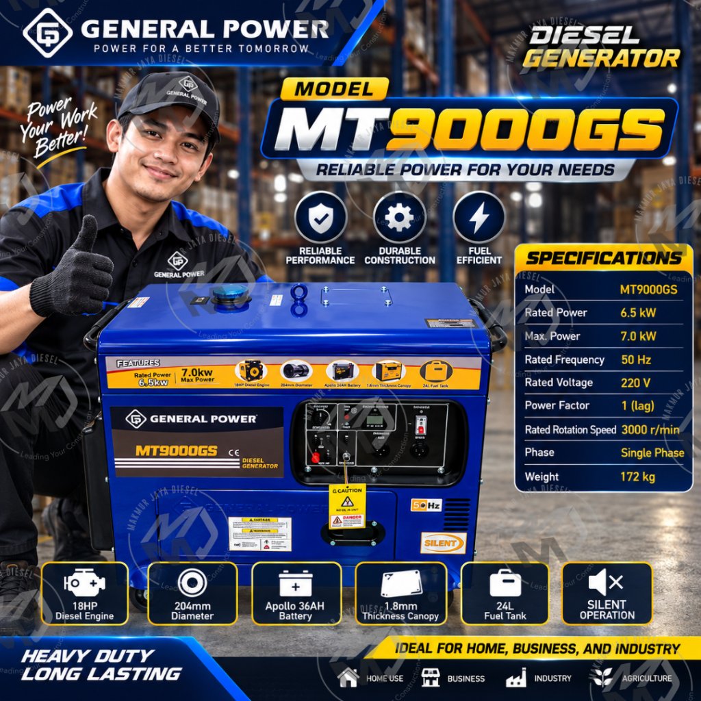 Genset General Silent MT6800GS / MT9000GS - 5000Watt / 7000Watt
