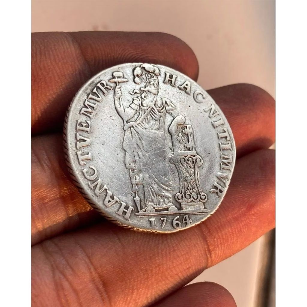Koin Perak Kuno 1 Gulden West Friesland 1764 - Standing Pallas - 100% Asli Murah