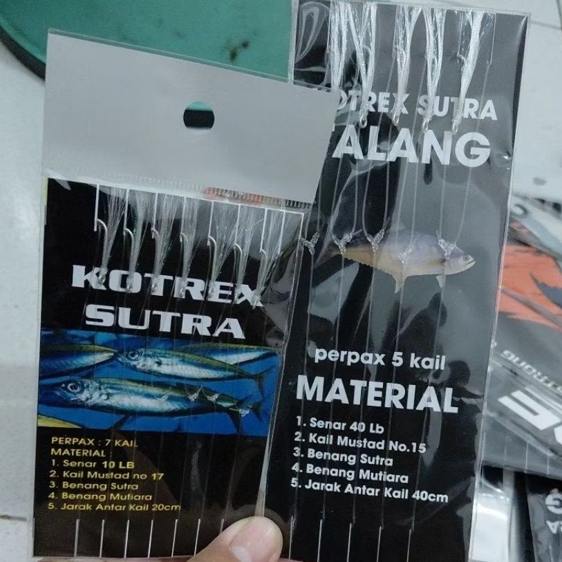 kotrekan pancing laut sutra talang/rangkaian pancing selar/rangkaian brandil
