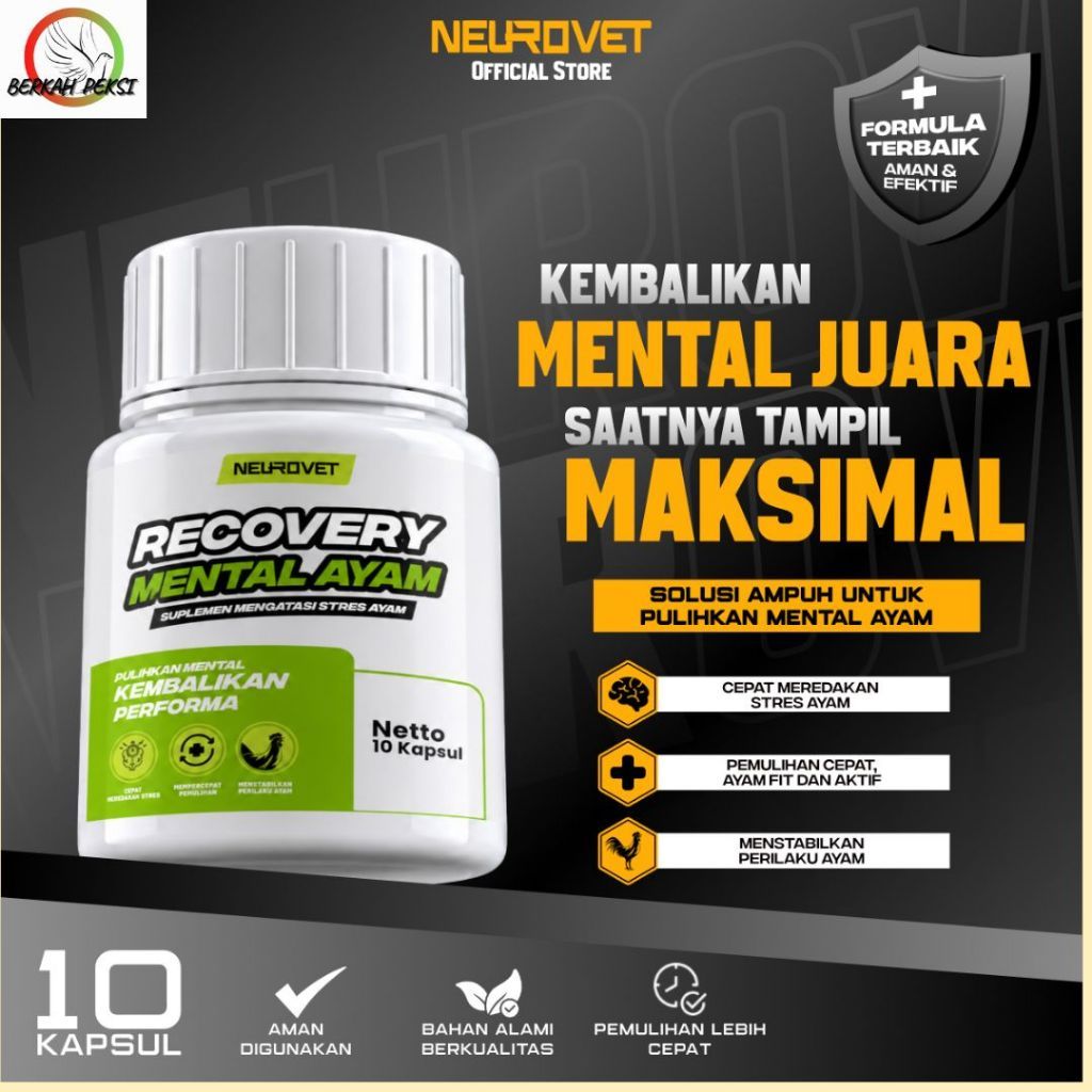 NEOUROVET RECOVERY MENTAL AYAM  AGRESIF BEBAS STRES SIPLEMEN NUTRISI UNTUK KESEHATAN MENTAL AYAM