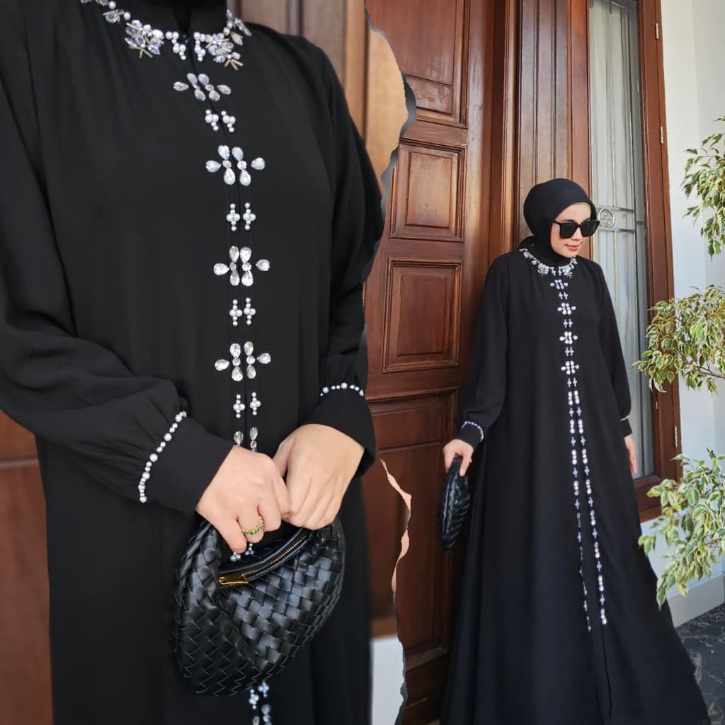 Nurani dress by Mona Syari ME dress bordir premium terbaru dress cantik mewah kekinian gamis fashion