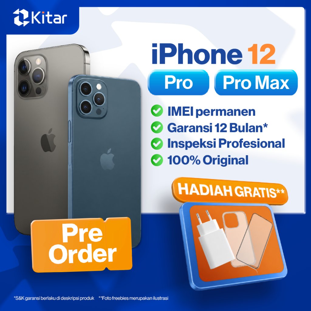 [Pre-Order] EX IBOX iPhone 12 Pro | 12 Pro Max ex iBox IMEI Permanen Garansi 12 Bln 100% Original Se