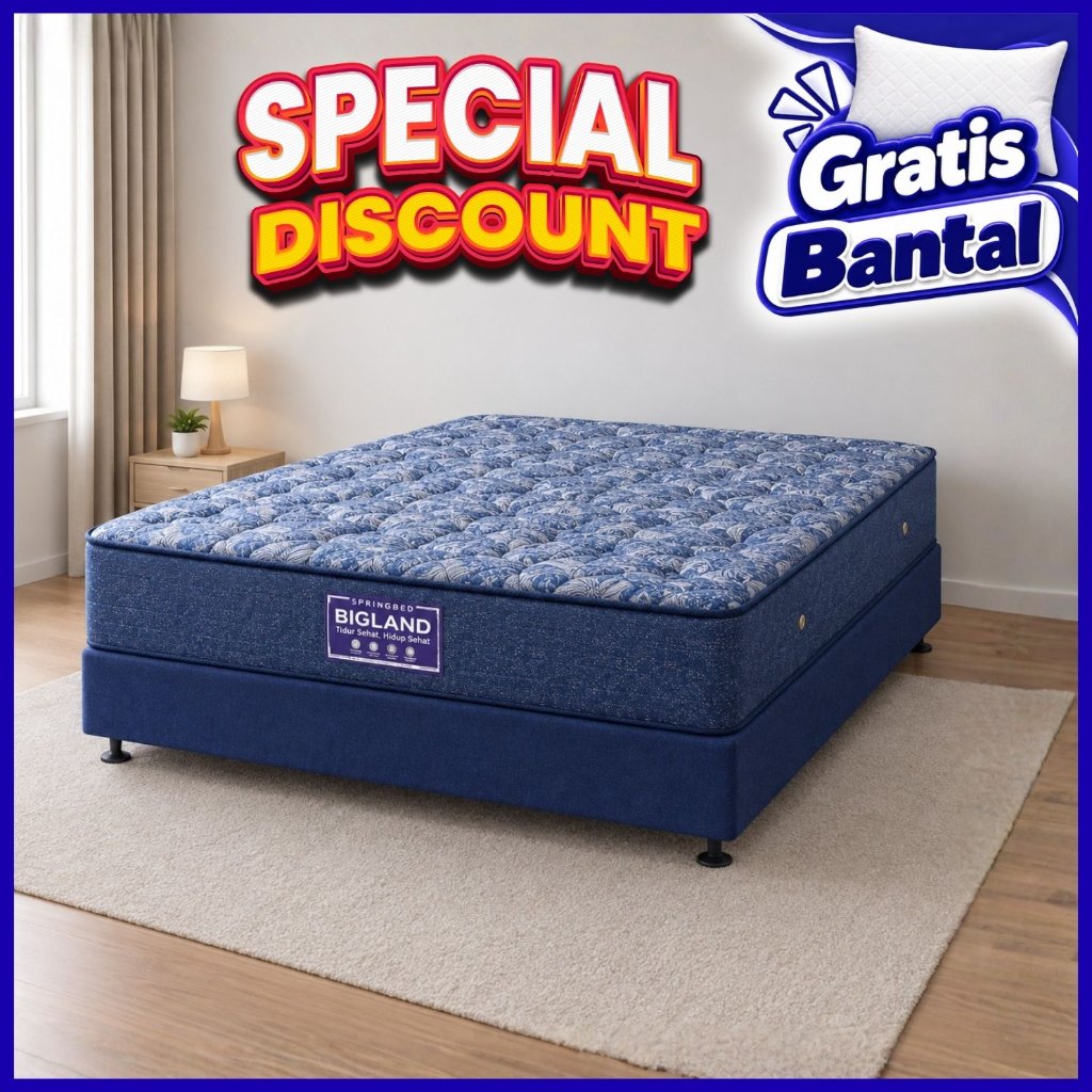 [DISKON] Kasur SpringBed Bigland Superior tebal 25 Anti Kutu 150x200 FREE BANTAL - GRATIS ONGKIR by 