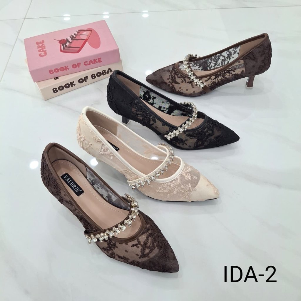 Valerie sepatu heels 3cm brukat 36-40 IDA-2