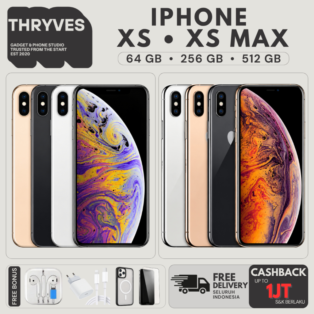 iPhone XS • XS Max 512GB 256GB 64GB Original Garansi Resmi All Operator Indonesia