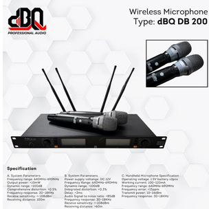 Mic Microphone UHF Wireless DBQ DB 200