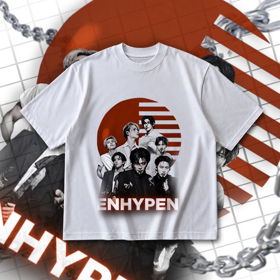 POPNSHOPID -  Kaos ENHYPEN Member - Atasaan Lengan Pendek Motif Enhypen - Baju Enhypen - T-Shirt Kpo