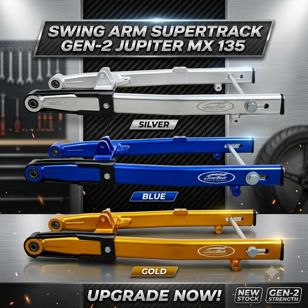 Supertrack swing arm jupiter mx 135 double disc gen 2 oval gold biru polish black