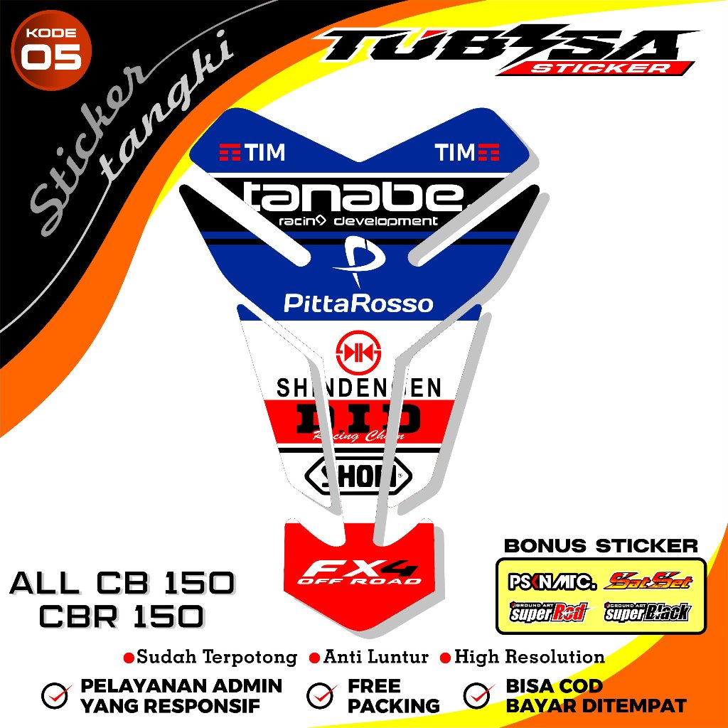 Stiker Tangki Tankpad Motor Universal Untuk Tangki Motor CB, MEGAPRO, CB VERZA, CB150R, CBR, JAPSTYL