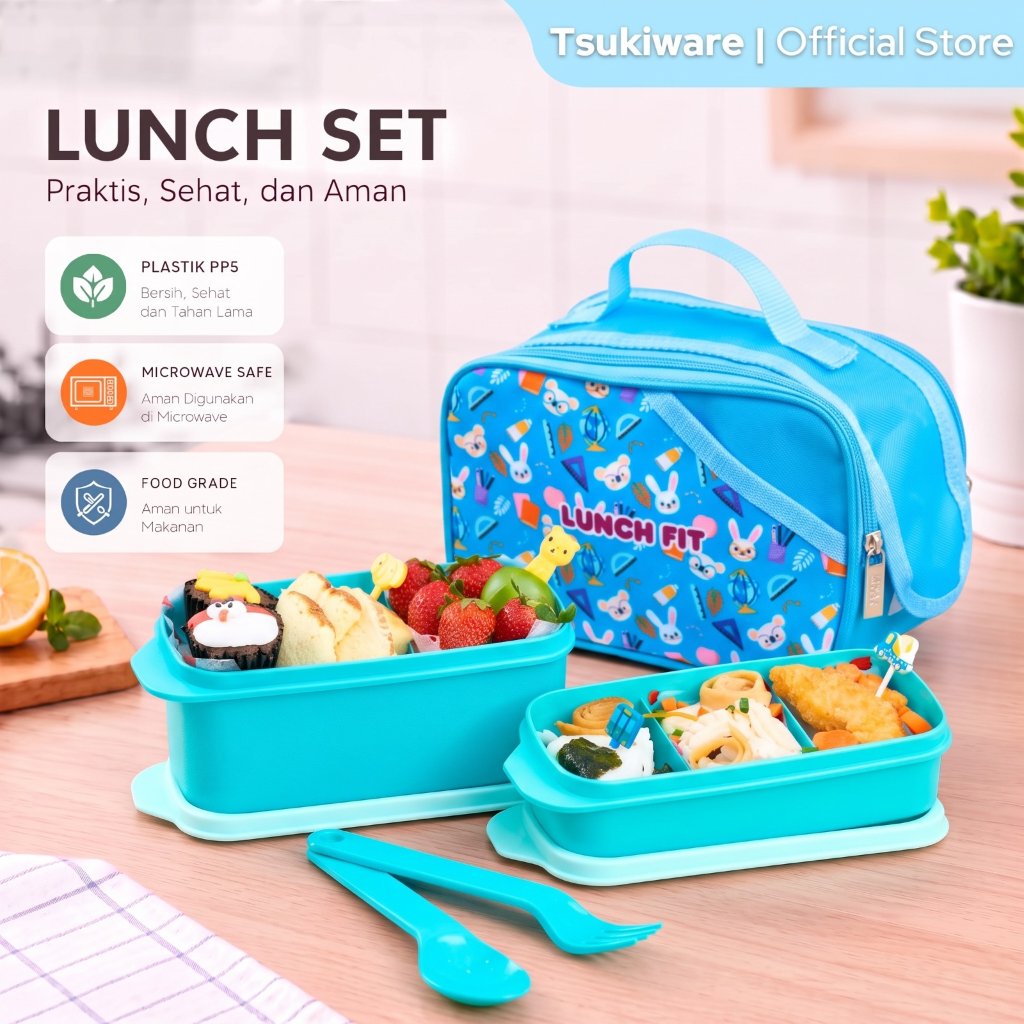 HANANAH  tas bekal kenji koala set of 4 pcs biru