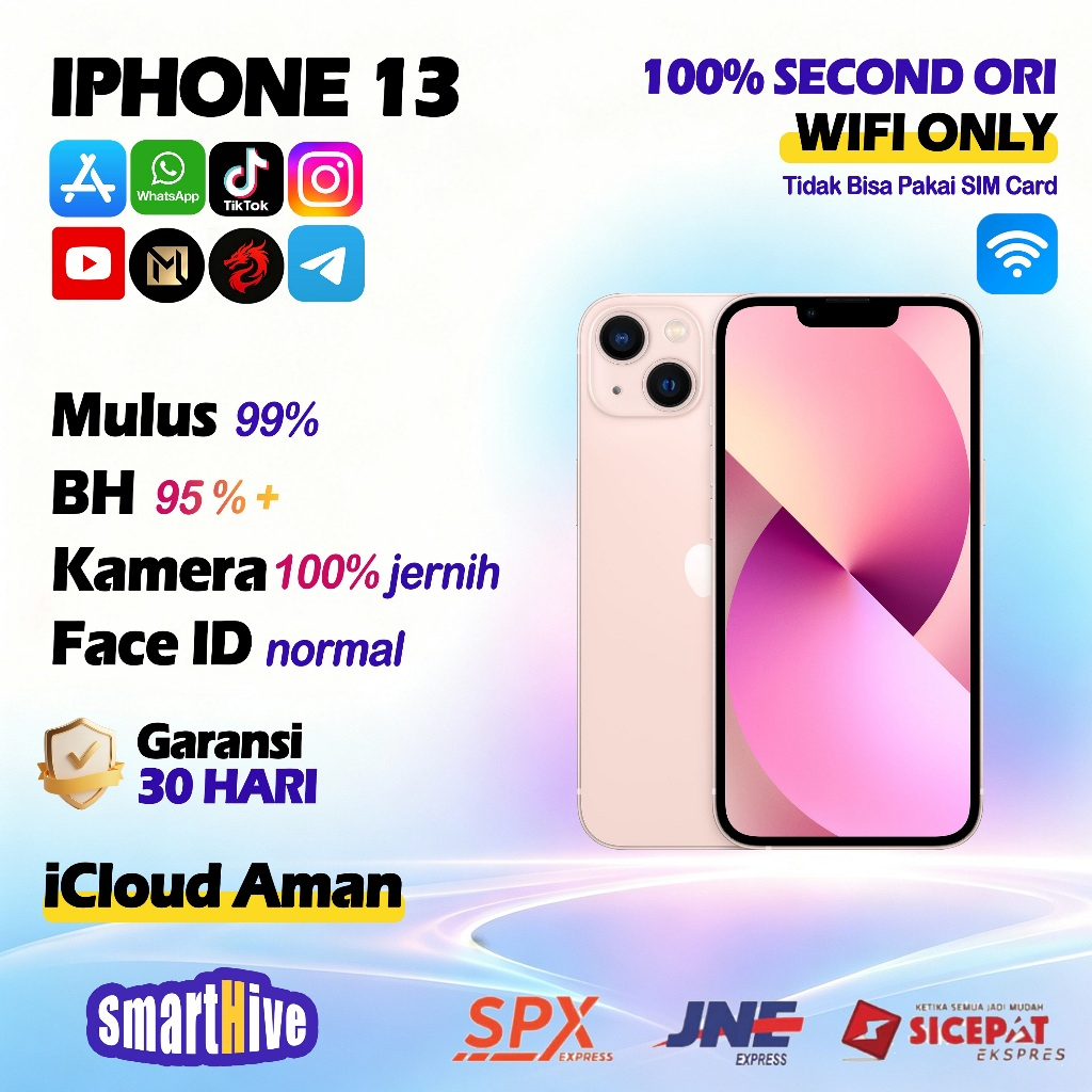 SPayLater iPhone 13 Wifi Only 128GB 256GB MULUS 100% Second ORIGINAL game & live & Kamera Jernih Hp 