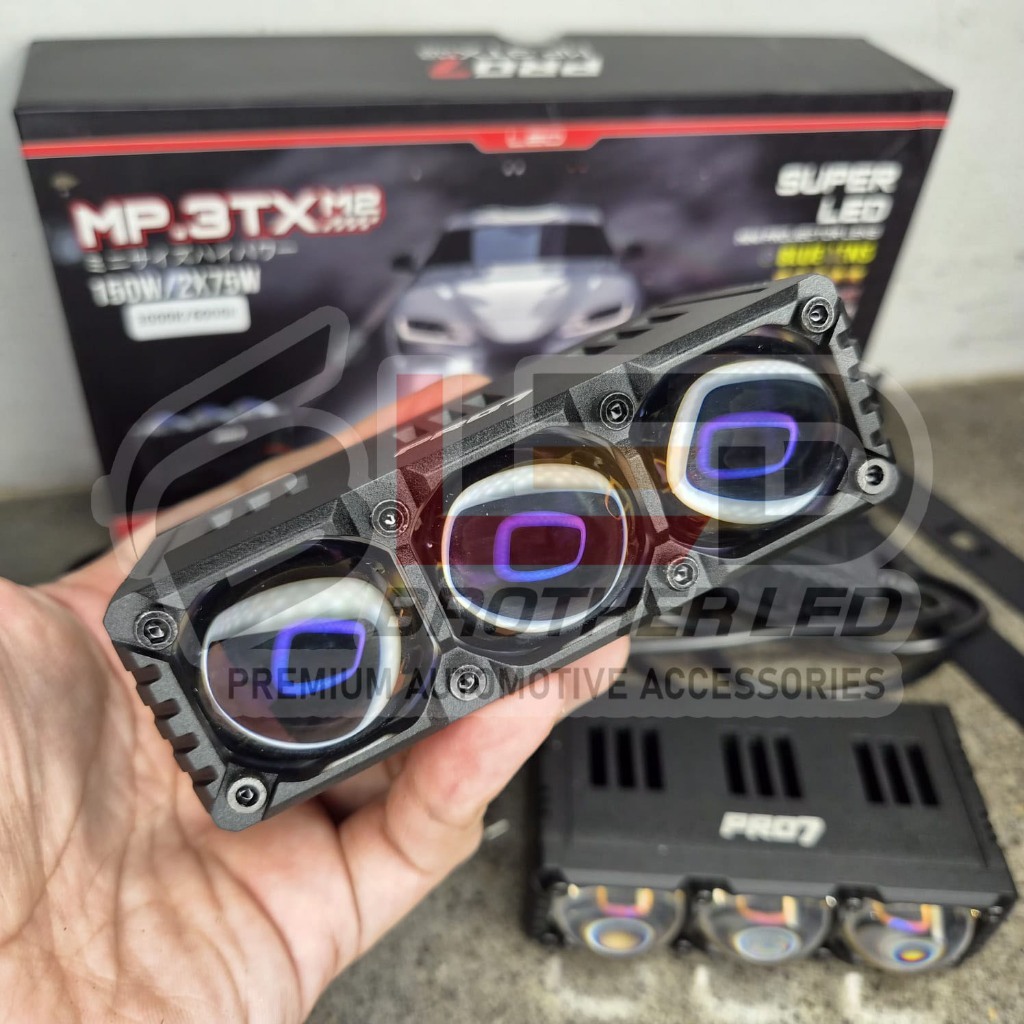 Mini Projie PRO7 MP.3TX Super Nova LED Blue Lens 4x75W / MP3TX / MP 3TX / MINI PROJIE 3 MATA BLUELEN