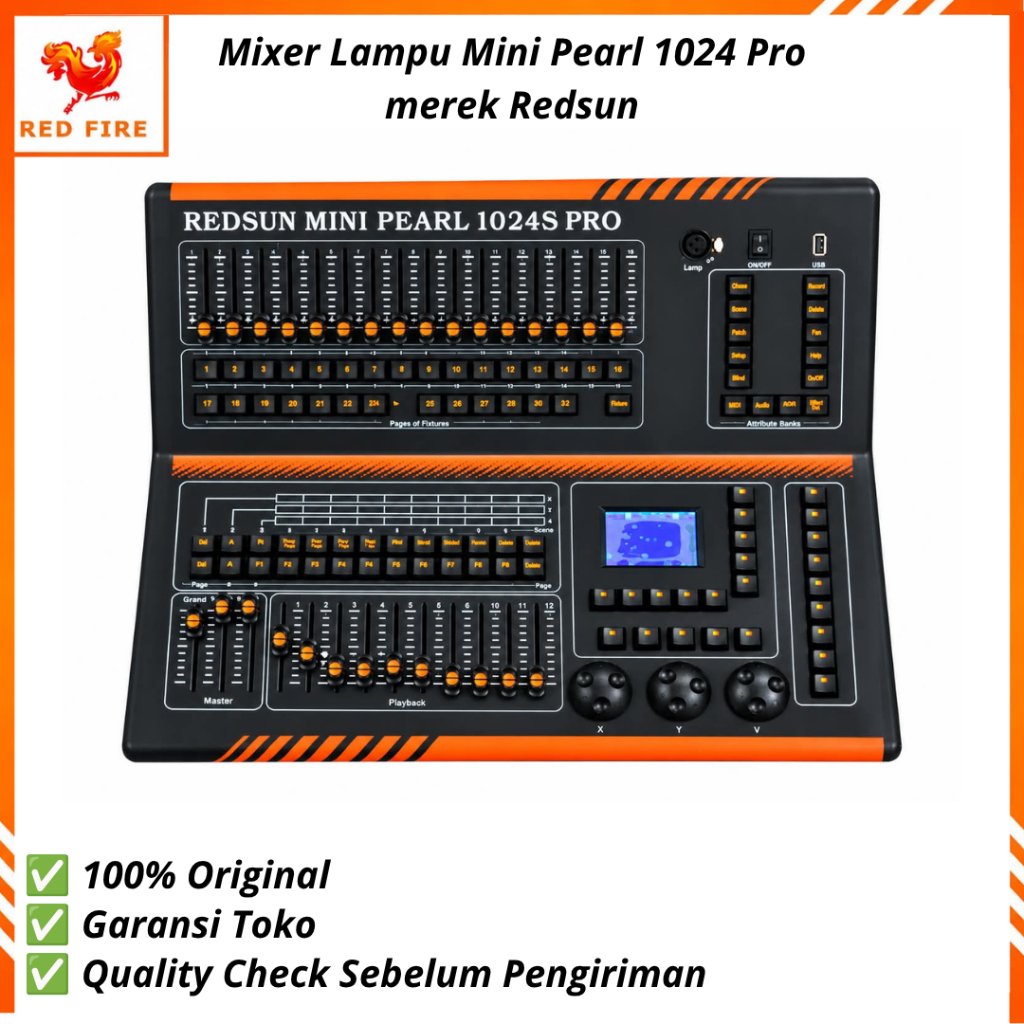 Mixer Minipearl 1024 B DMX 512 REDSUN - Mixer Lighting Minipearl 1024S Lighting Controlled Free Hard