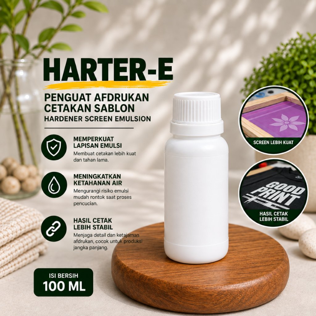 Harter E Penguat Afdrukan Cetakan Sablon Hardener Screen Emulsion Waterbase