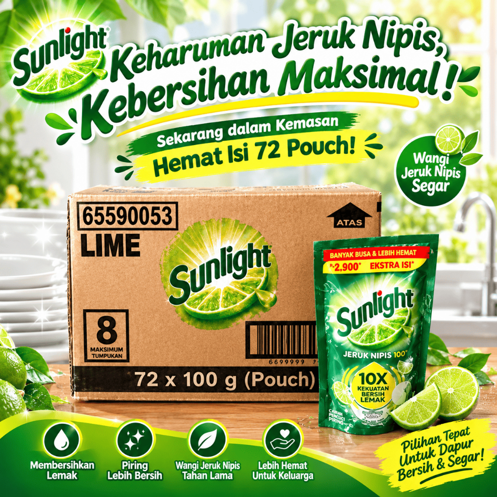 Sunlight 90 ml 1 Dus isi 72 pouch