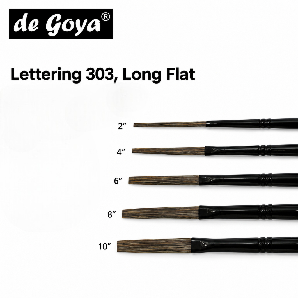 De Goya Kuas Lukis Lettering 303 Long Flat - Ox Hair / Kuas Lettering
