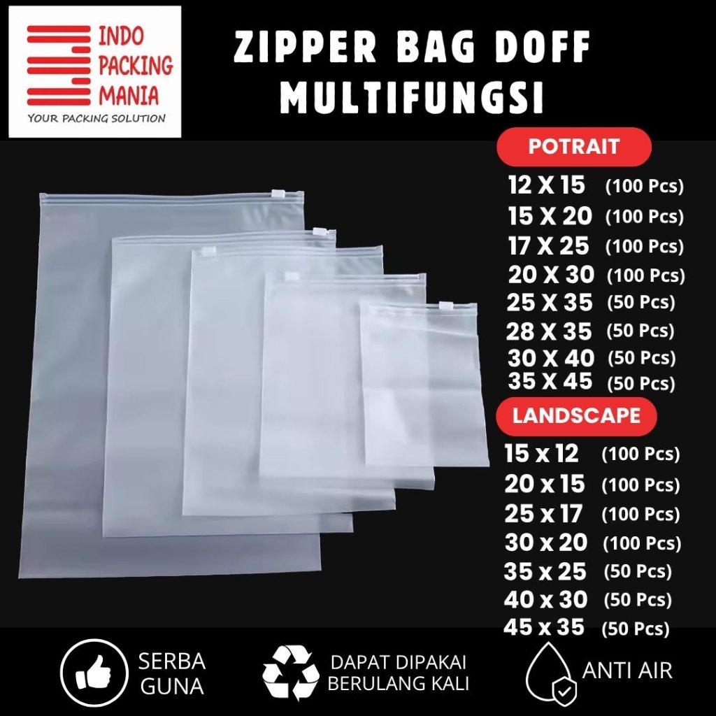Zipper Bag Doff / Zipper Bag Pouch Doff/ Ziplock Sleting/ Organizer Travel Pouch