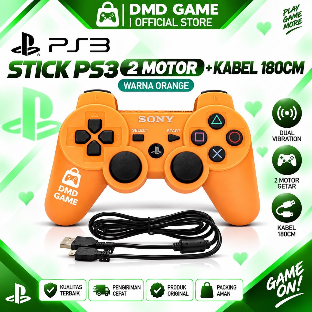 STICK PS3 wireless 2motor + KABEL CHARGER