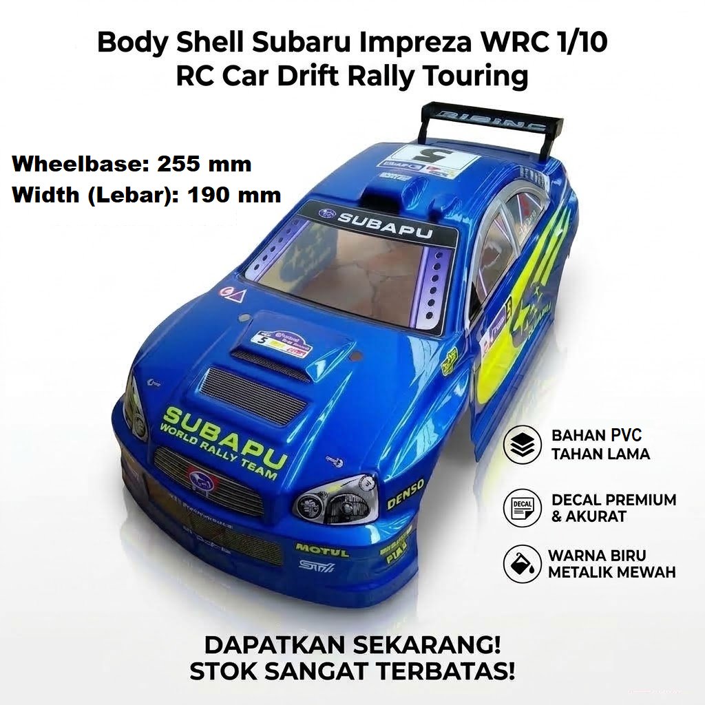 Body rc rally drift touring Subaru Impreza WRC 1/10 RC car