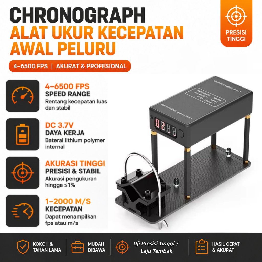 COD 100% Original Alat Tes Kecepatan Muncung (Chronograph FPS) / Pengukur Kecepatan Digital – Chrono