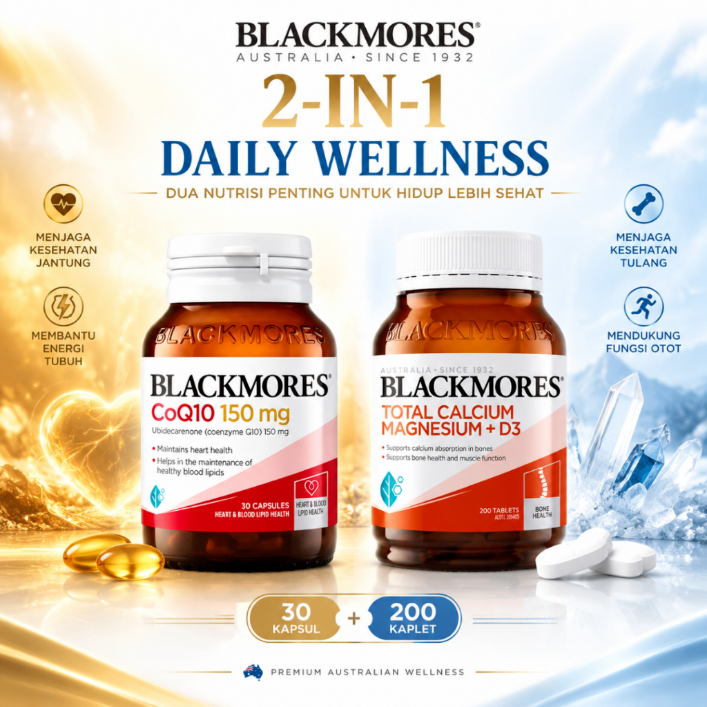 Blackmores Kalsium Magnesium + Vitamin D3 200 Kaplet Suplemen Kalsium untuk Tulang dan Gigi Magnesiu