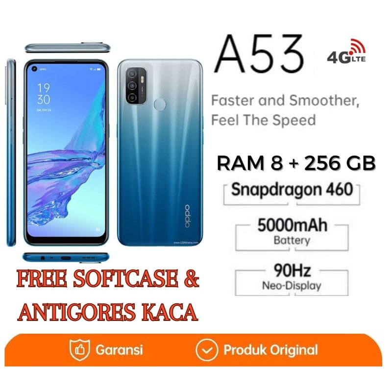 HP OPPO A53 ram 8, internal 256GB 4G LTE Smartphone GARANSI 1 TAHUN