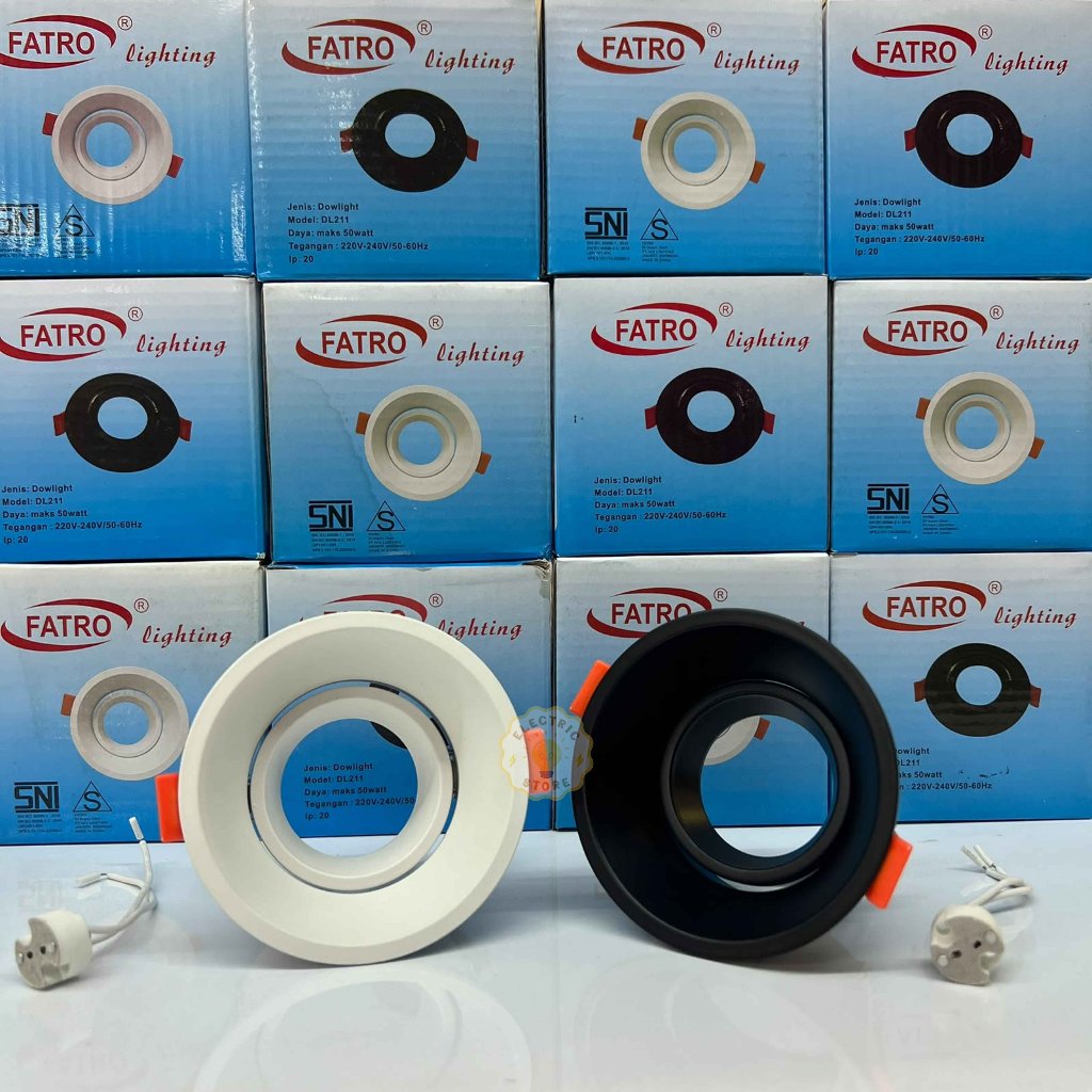 Fatro Kap Lampu Downlight DL-211 MR16 Putih, Hitam // Kap Lampu Downligh DL-211 t MR16 Fatro Hitam, 