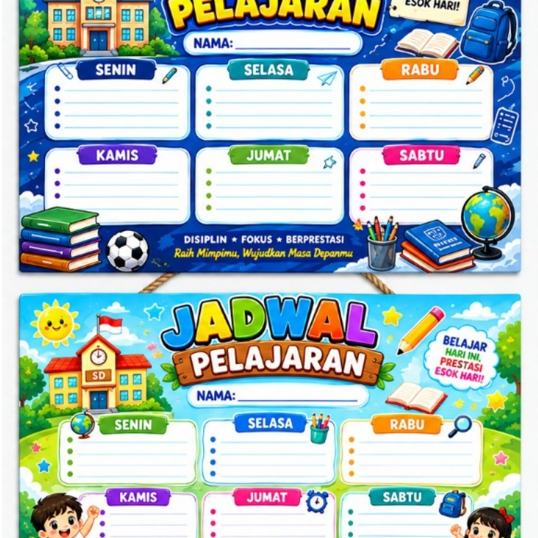 PAJANGAN HIASAN DINDING JADWAL PELAJARAN, DLL