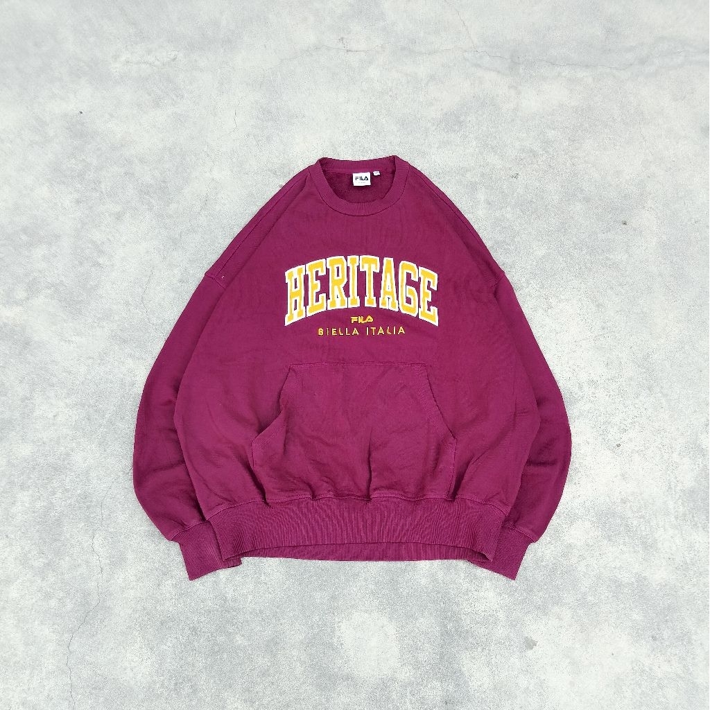 FILA HERITAGE - Sweater Embordired Script Maroon