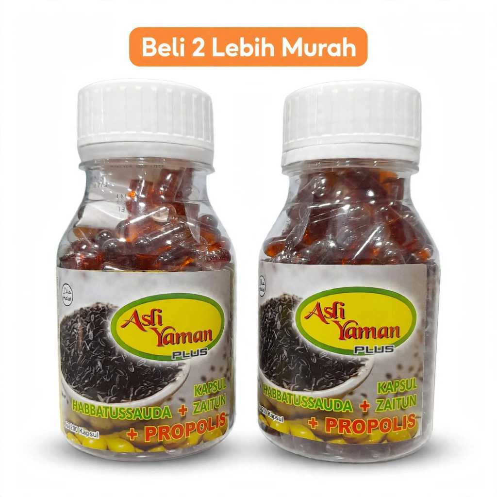 Habbatussauda Asli Yaman Original 3in1 Extra Propolis Zaitun Oil 3 in 1 200 kapsul