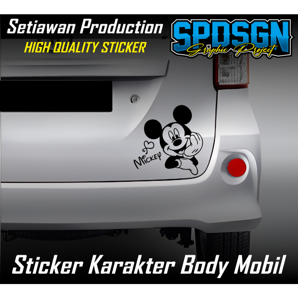 Sticker Karakter Mickey Mouse Kaca Mobil/Body Mobil