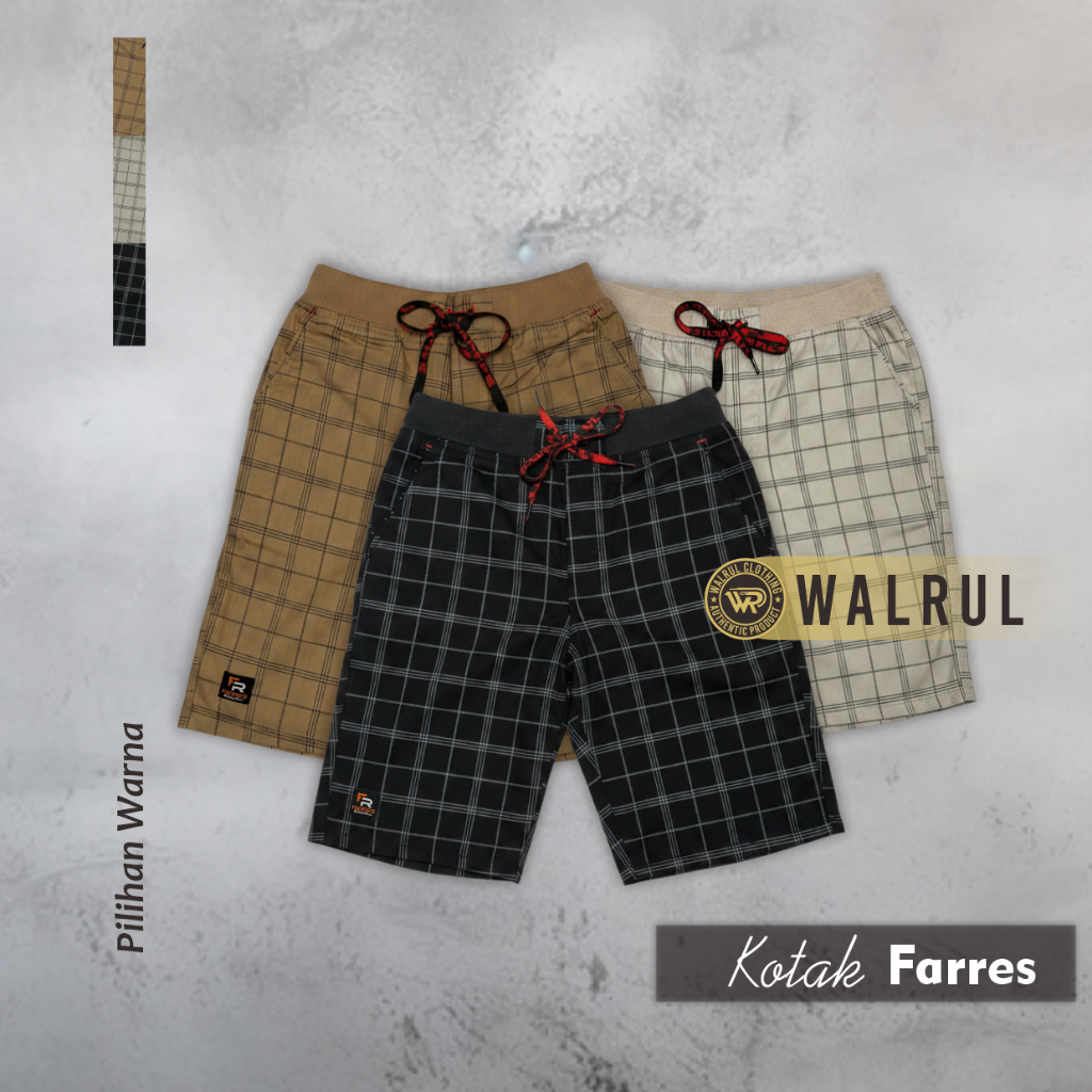 WALRUL - Farres Celana Chino Tartan Pria Combed Melar Rib Premium
