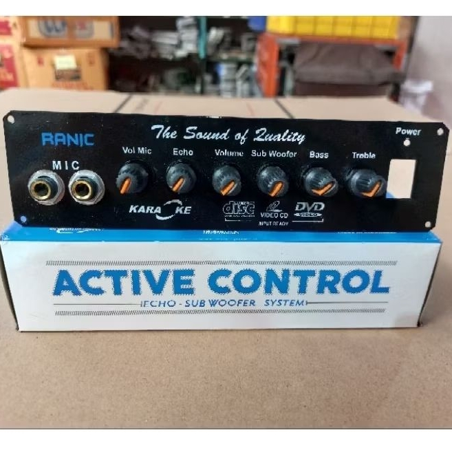 Kit Tone Control Mic Echo Subwoofer Karaoke Plus Panel