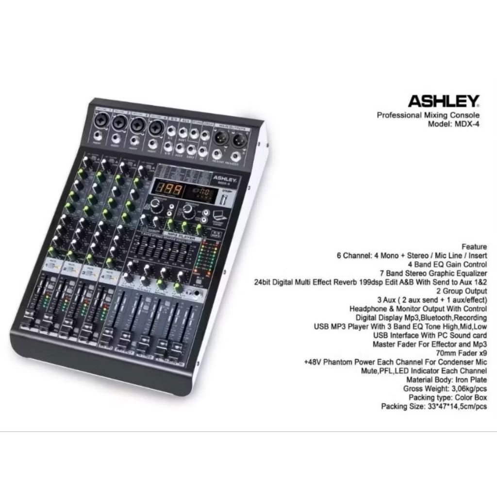 MIXER ASHLEY 4 CHANNEL EFEK ALESIS ASHLEY MDX4 MDX-4 MDX 4 ORIGINAL BERGARANSI RESMI ASHLEY