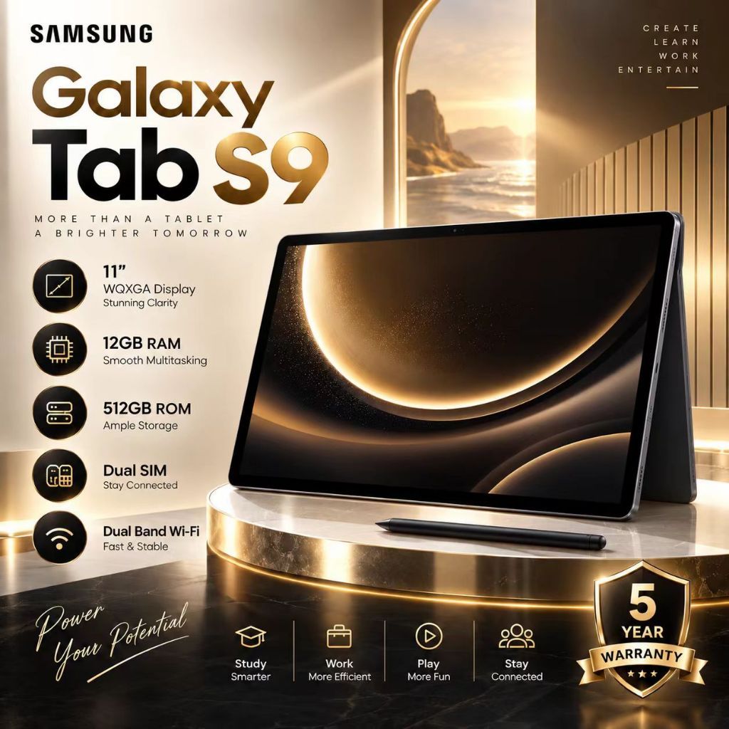 Samsung Galaxy Tab S9 11 Inch 5G/4G LTE Tablet 16GB RAM 512GB ROM Dual SIM Android