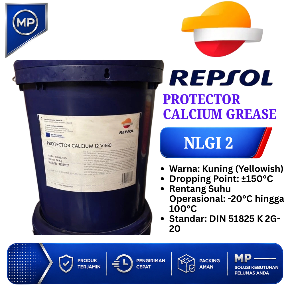 Repsol Protector Calcium Grease NLGI 2 Gemuk Bearing Chassis Tahan Air Multipurpose