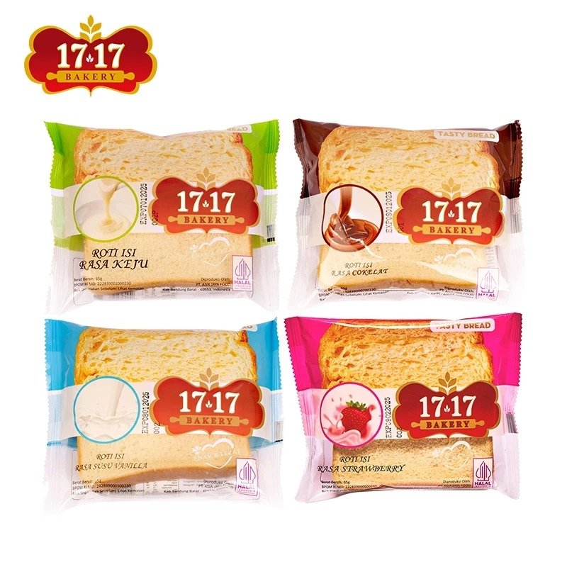 17 17 Bakery Lembut Roti Isi Halal Rasa Vanilla Coklat Nanas Keju Strawberry Mangga