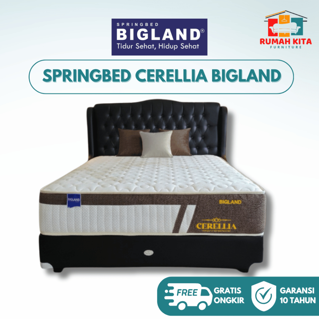 SPRINGBED CERELLIA BIGLAND HANYA MATRAS 100X200, 120X200, 140X200, 160X200, 180X200 | RUMAH KITA FUR
